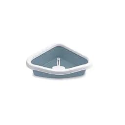Stefanplast Sprint Corner - Туалет для котов угловой с лопаткой 40х56х14 см стальной-синий