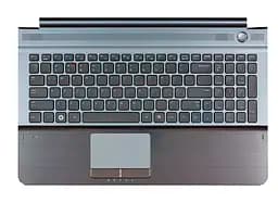 Клавіатура для ноутбука Samsung (RC510) Чорна, (Сіра верхня частина) - мініатюра 2