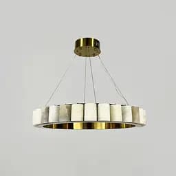 Люстра підвісна у латунному кільцевому корпусі з мармуровими елементами 60 см Line F Арт. MJ306-600 AB