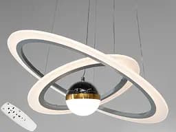 Новинка, світлодіодна люстра з додатковим підсвічуванням, 85 Вт, сіра