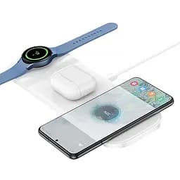 БЗП Hoco CQ6 Power 3-in-1 wireless fast charger (for Samsung Watch) White - мініатюра 2