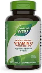 Вітамін С з шипшиною Nature's Way Vitamin C with Rose Hips Extra Strength, 100 капсул для підтримки імунної системи