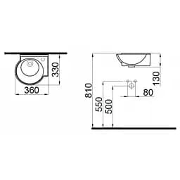 Раковина Idevit Myra Mini 33x36 0201-0365-08 правий, Червоний - мініатюра 2