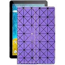 Чохол StatusCASE з екошкіри для планшету Umax VisionBook 10A LTE Фіолетовий ромб