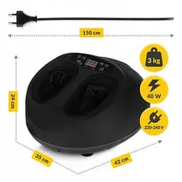 Масажер для стоп 4FIZJO Premium багатофункціональний, з підігрівом Black (P-5905973403498) - мініатюра 6