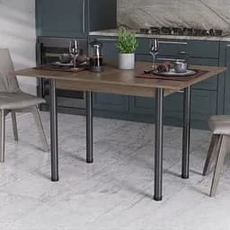 Раскладной обеденный стол трансформер Берта Ferrum-decor 750x1200x900 Черный металл ДСП Дуб Сонома Трюфель 16 мм (FRD-105175)