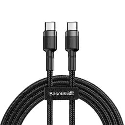 Дата кабель Baseus Cafule Type-C to Type-C Cable PD 2.0 60W (1m) (CATKLF-G) Чорний / Сірий