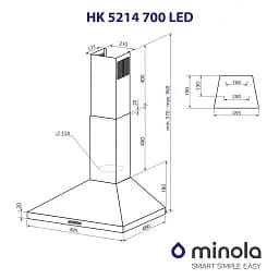 Витяжка купольна Minola HK 5214 WH 700 LED - мініатюра 11