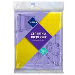 Серветки для прибирання Премія, віскозні, 3 шт.