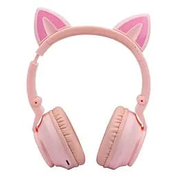 Навушники Блютуз Головні Borofone BO18 CAT Ear рожевий - мініатюра 2