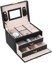 Скринька для прикрас Органайзер для ювелірних виробів Сундук для біжутерії Чорний