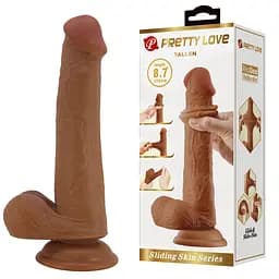 Фалоімітатор з мошонкою PRETTY LOVE TALLEN 8.7(220mm) Sliding Skin Series TPR, Suction base PRETTY LOVE BW-008117LP 102656
