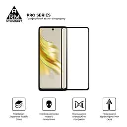 Захисне скло на TECNO Spark 20 Pro 4G (KJ6) з олеофобним покриттям, Pro, повне проклеювання, антистатичний і пиловідштовхуючий шар, 9H, самоклеючеся, 2.5D, на весь екран, антистатичний клей, ArmorStandart (ARM74387) - мініатюра 2