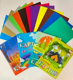 Набір картону кольорового Тетрада універсальний, золото і срібло, 250 г/м², 12 аркушів