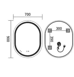 Дзеркало Mixxus Premium ELLIPSE MV05-90x70-REVERSE (LED Touch, Anti-fog (3-6,5kK)) (MP6644) - мініатюра 5