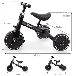 Дитячий велосипед Kidwell Pico 3 в 1 black (5901130084197) - мініатюра 7