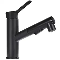 Змішувач для умивальника Zegor 3 в 1 KLF10-A012YB з витяжною лійкою Чорний 30412