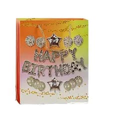 Пакет подарочный M 48908 18*10*23см (6900077489088) Серебристый