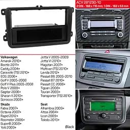 Перехідна рамка ACV Skoda Fabia, Octavia, Rapid, Roomster, SuperB, Yeti (281320-10) - мініатюра 5