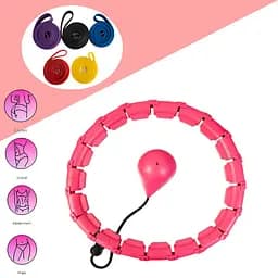 Комплект для фітнесу Hoola Hoop Set 110 см рожевий, з утяжнювачем та гумовими петлями 5 шт - мініатюра 2