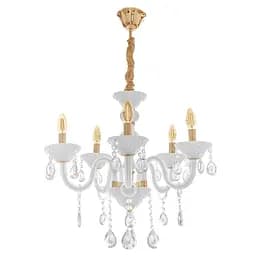 Люстра свічка Brille підвісна кришталева E14 40W WH (BCL-683S/5)