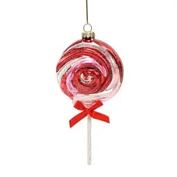 Ялинкова прикраса "Льодяник" рожево-червоний, 8,2*3,4*16,5 см, YQ1409211