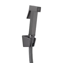 Змішувач з гігієнічною лійкою Qtap Gemini QTGEM272GMB45692 Gunmetal Black PVD, Шліфований чорний хром - мініатюра 3