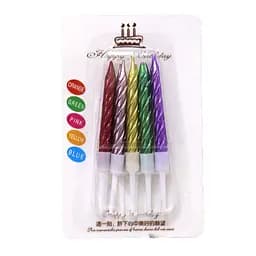 Набор свечей для торта перламутр Rainbow, 0.6x5.5 см, 10 шт. (в ассортименте)