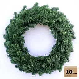 Вінки хвойні різдвяні Hvoya Traditional литі зелені 40 см 10 шт.