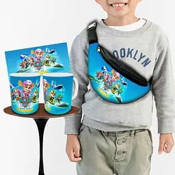 Набір: дитяча сумка-бананка+кружка Щенячий патруль 32х15см, бананка для хлопчика через плече на подарунок (01013)