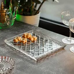 Блюдо для закусок Lirmartur скляне 24,5*20,5*2 см, diamond Yiwu HP-YH-39 - мініатюра 5