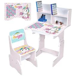 Дитяча парта Bambi N 2071-9-7 Єдиноріг зі стільчиком та регульованою висотою