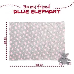 Плед Perletti Toys Allie Elephant з м'якою іграшкою 120x80 см сірий/рожевий (P13068) - мініатюра 5