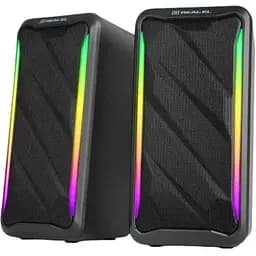 Колонки 2.0 Real-El S-130 Black, 2 x 5 Вт, USB, mini - jack 3.5 мм, RGB - подсветка (EL121100018)