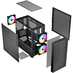 Корпус LogicConcept DART PRO ARGB MINI BLACK MESH fans 3x120mm без БЖ mATX - мініатюра 5