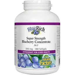 Концентрат чорниці Natural Factors BlueRich 500 мг 180 м'яких капсул