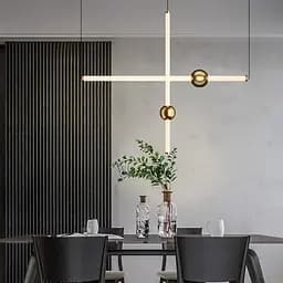 Led світильник Tube&Ball із латунною кулькою у двох формах Line.F Сторона Горизонтальна