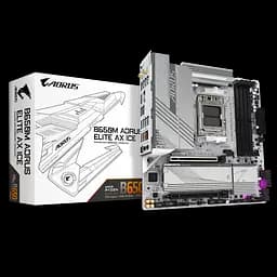 Mатеринська плата Gigabyte B650M Aorus Elite AX Ice Socket AM5 (B650M A ELITE AX ICE) - мініатюра 1