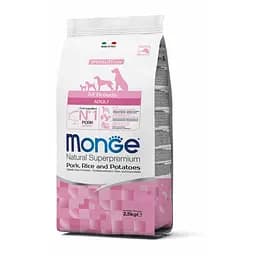 Сухий корм Monge Dog All Breed Adult з свининою, рисом і картоплею для собак усіх порід 2.5кг