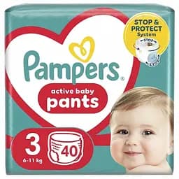 Підгузки-трусики Pampers Active Baby Pants Розмір 3 (6-11 кг) 40 шт.