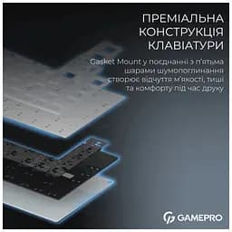 Клавіатура GamePro Asgard Valhalla Pro MK160B-D-Pro Rainy Switch Wireless/Bluetooth/USB UA Black (MK160B-D-Pro) - мініатюра 5