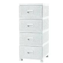 Комод Violet House Ротанг White, поліпропілен, 90х45х38 см, білий (0366 Роттанг WHITE 38*45*90 см)