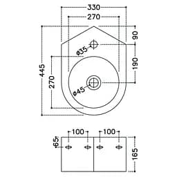 Умивальник Jaquar 35x46 JDS-WHT-25841, Білий - мініатюра 2