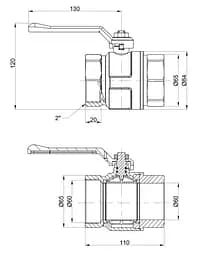 Кран кульовий Icma 2" прямий №350 (87350AJ11) - мініатюра 3