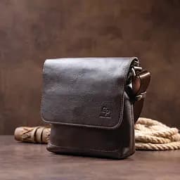 Чоловіча шкіряна сумка GRANDE PELLE 21х23х4,5 см sum0012521 - мініатюра 7