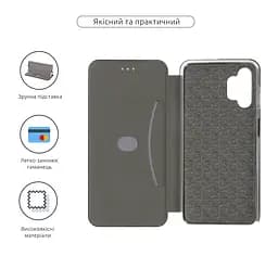 Чехол-книжка для Samsung Galaxy A13 4G (A135), G-Case, черный, кожаный чехол-книжка из экокожи (PU) и TPU, с магнитом, с подставкой и вместительным кардхолдером, противоударный, защита всего корпуса, ArmorStandart (ARM63359) - мініатюра 3