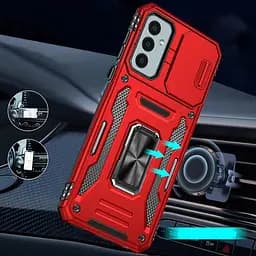 Ударостійкий чохол Camshield Army Ring для Samsung Galaxy A37 5G / A36 5G / A56 5G Червоний / Red - мініатюра 2