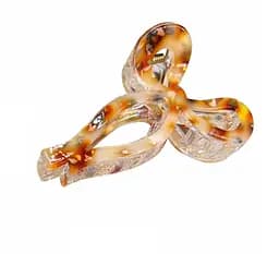 Заколка-крабик для волосся Бантик 11 см прозорий акрил з вкрапленнями Коричневий