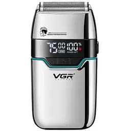 Електробритва iiейвер VGR V-350 чоловіча акумуляторна бритва для гоління з дисплеєм Silver IPX4 6 Вт