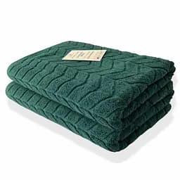 Набор жаккардовых полотенец Lovely Svi для ванной, гостиниц, СПА, в подарок, 70 х 140 см Milano зеленый, 2 шт